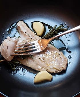 Olive Oil Poached Mahi Mahi with Garlic and Rosemary