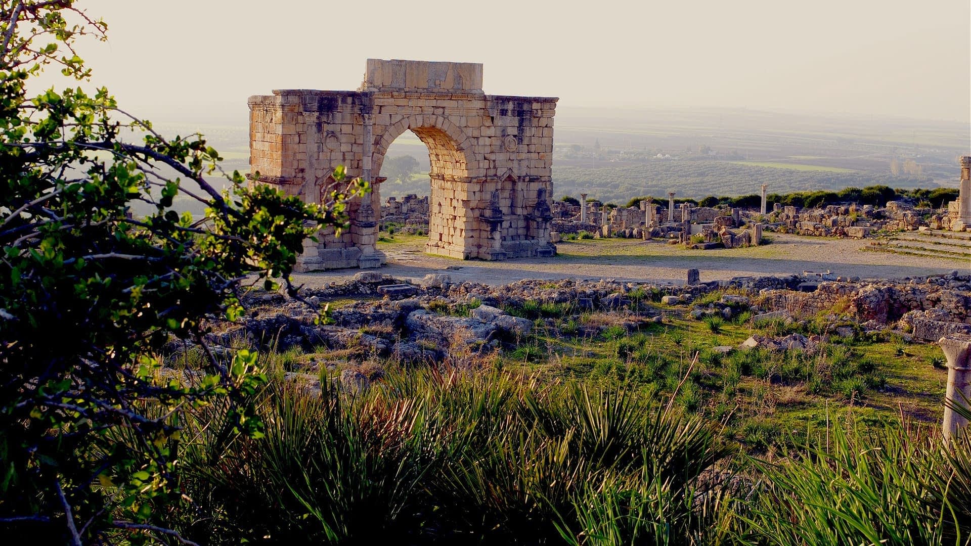 Stone archway structure at an archaeological site with surrounding ruins and greenery. - Olive Oil Times