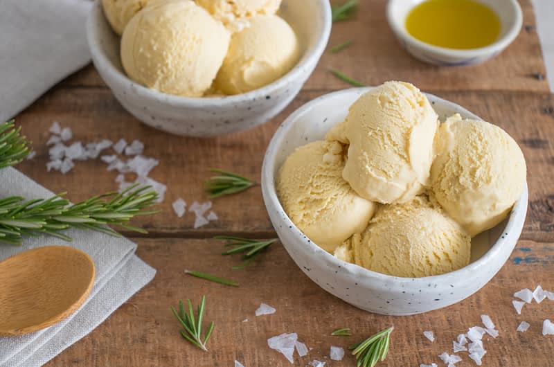 Salted Rosemary and Olive Oil Ice Cream