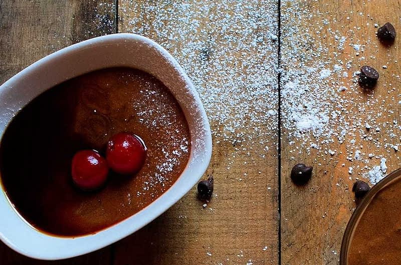 Olive Oil and Chocolate Mousse with Pomegranate Molasses